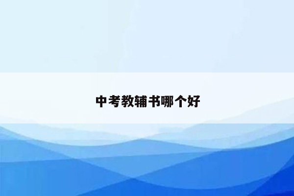 中考教辅书哪个好
