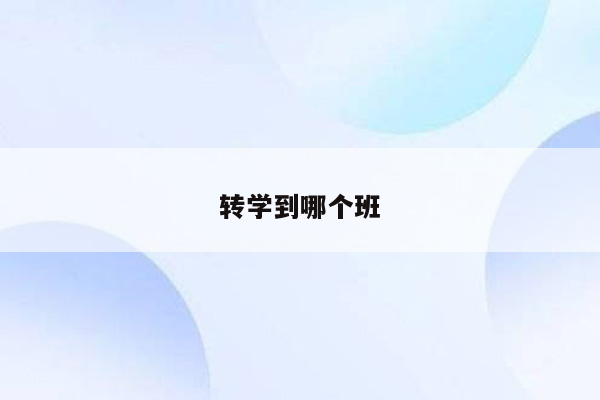 转学到哪个班
