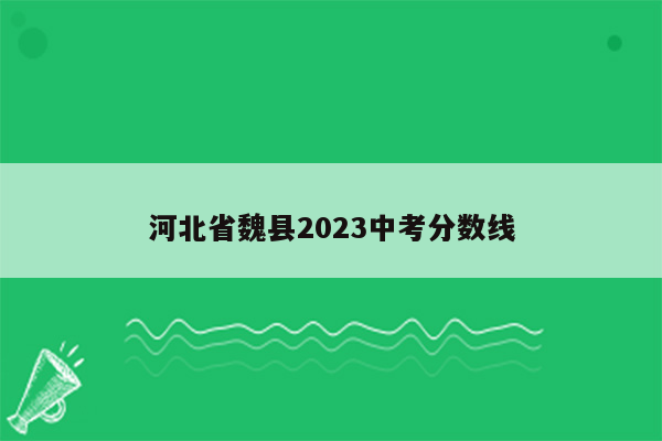 河北省魏县2023中考分数线