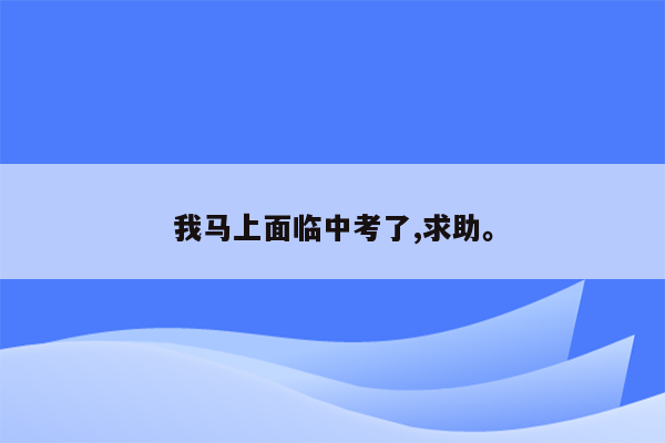 我马上面临中考了,求助。