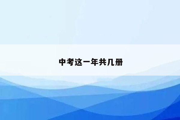 中考这一年共几册