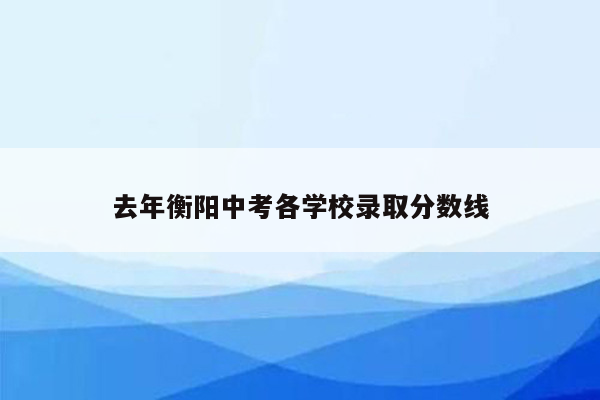 去年衡阳中考各学校录取分数线