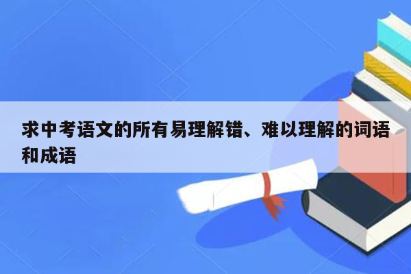 求中考语文的所有易理解错、难以理解的词语和成语