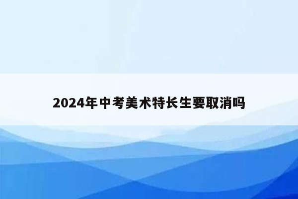 2024年中考美术特长生要取消吗