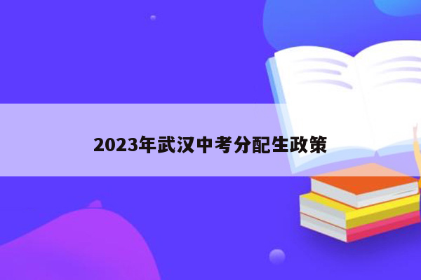 2023年武汉中考分配生政策