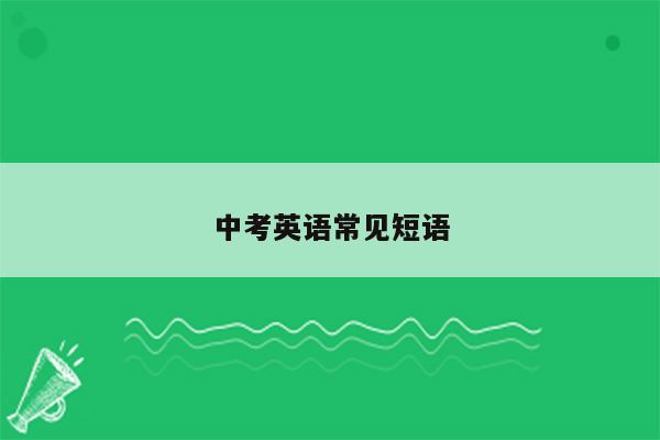 中考英语常见短语