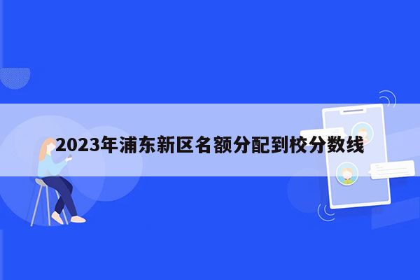 2023年浦东新区名额分配到校分数线