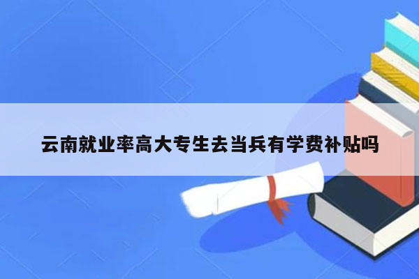 云南就业率高大专生去当兵有学费补贴吗