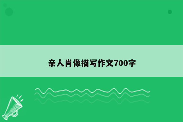 亲人肖像描写作文700字