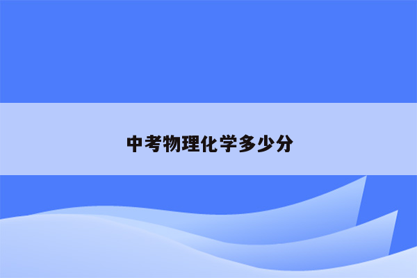 中考物理化学多少分