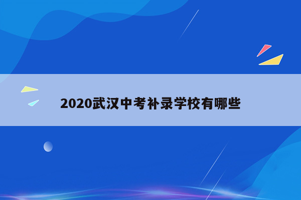 2020武汉中考补录学校有哪些