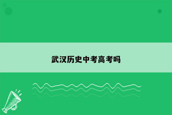 武汉历史中考高考吗