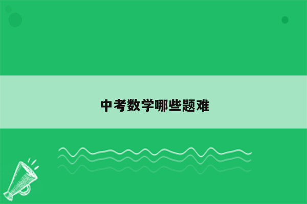 中考数学哪些题难