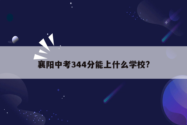 襄阳中考344分能上什么学校?