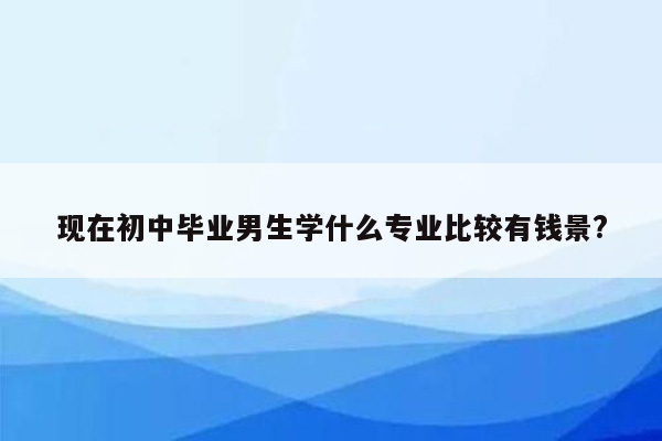 现在初中毕业男生学什么专业比较有钱景?