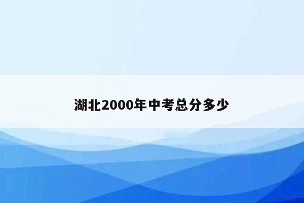 湖北2000年中考总分多少