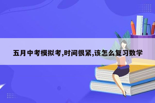 五月中考模拟考,时间很紧,该怎么复习数学