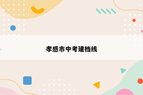 孝感市中考建档线