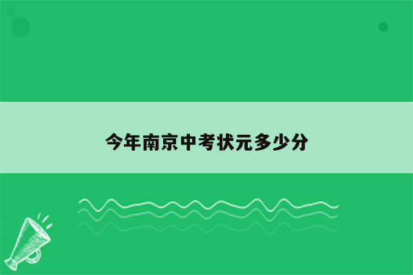今年南京中考状元多少分
