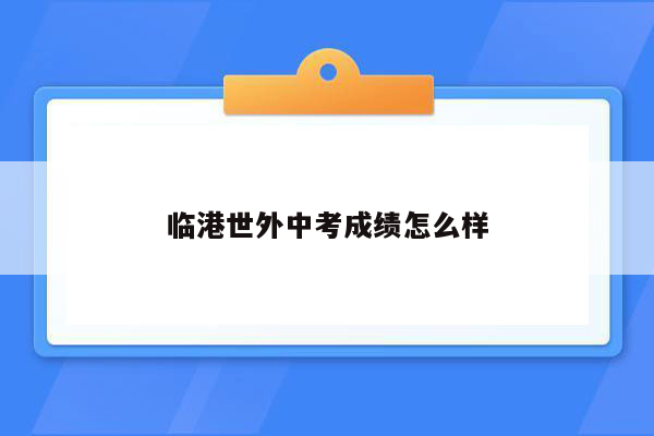 临港世外中考成绩怎么样