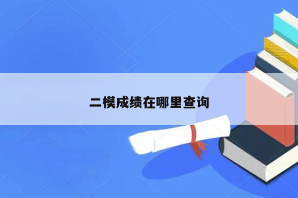 二模成绩在哪里查询