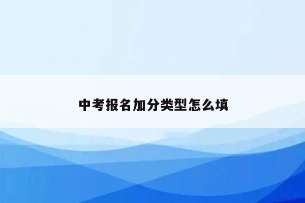 中考报名加分类型怎么填