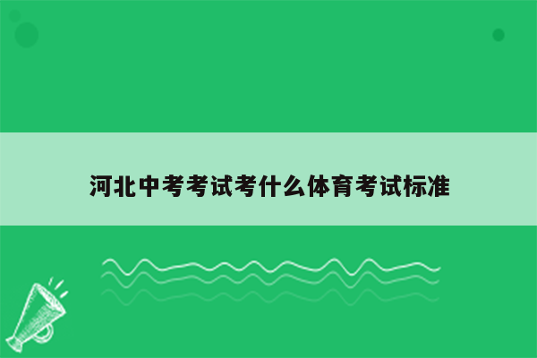 河北中考考试考什么体育考试标准