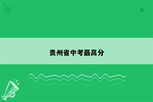 贵州省中考最高分
