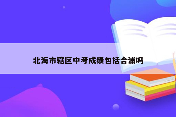 北海市辖区中考成绩包括合浦吗