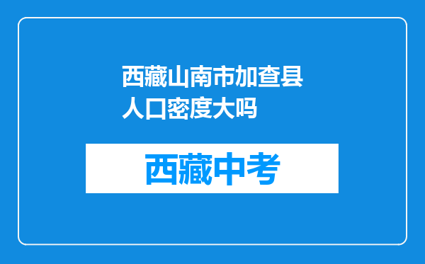 西藏山南市加查县人口密度大吗