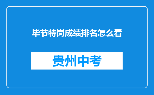 毕节特岗成绩排名怎么看