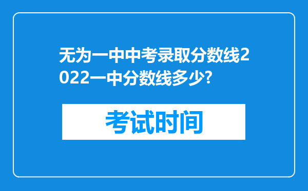 无为一中中考录取分数线2022一中分数线多少?