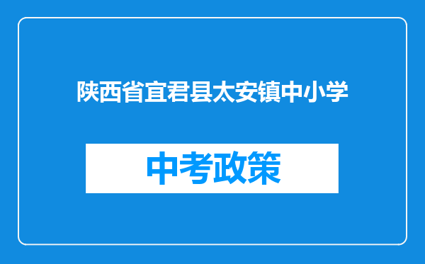 陕西省宜君县太安镇中小学