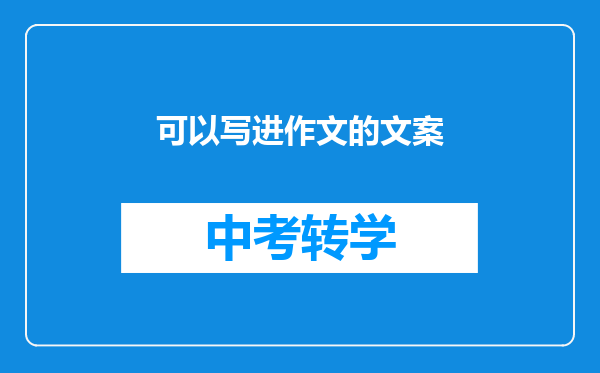 可以写进作文的文案