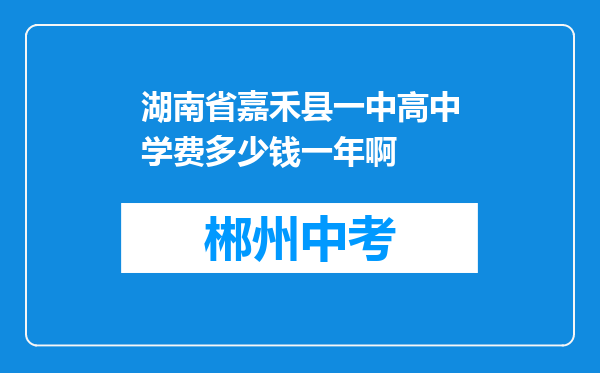 湖南省嘉禾县一中高中学费多少钱一年啊