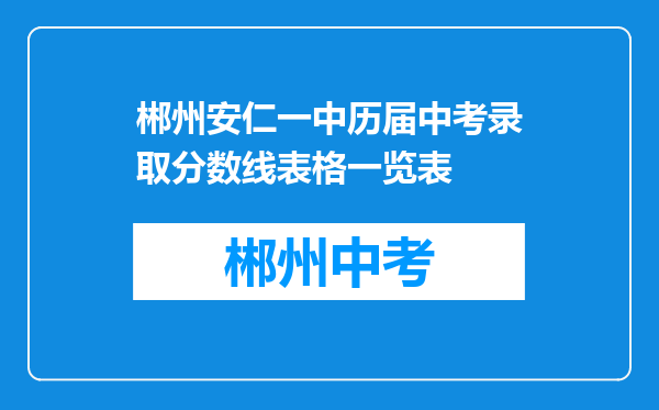 郴州安仁一中历届中考录取分数线表格一览表