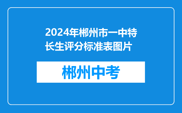 2024年郴州市一中特长生评分标准表图片