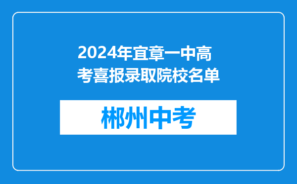 2024年宜章一中高考喜报录取院校名单