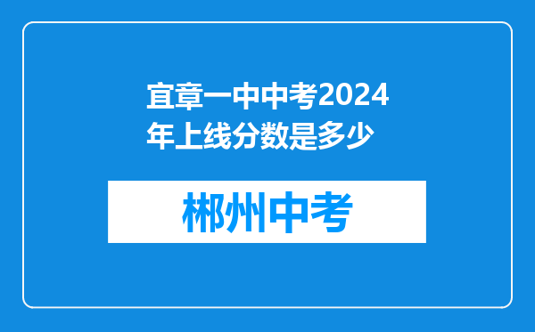 宜章一中中考2024年上线分数是多少