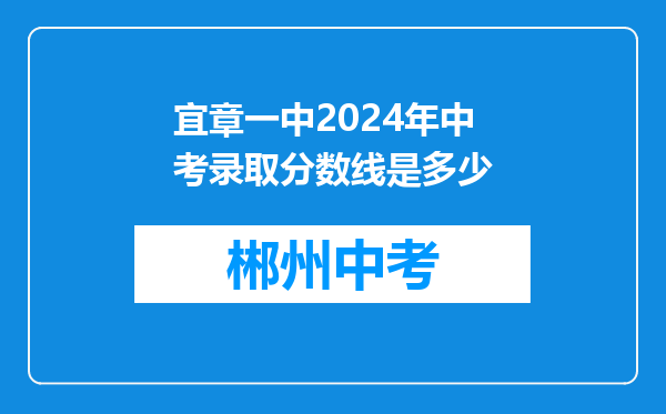 宜章一中2024年中考录取分数线是多少