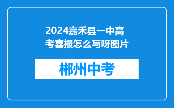 2024嘉禾县一中高考喜报怎么写呀图片