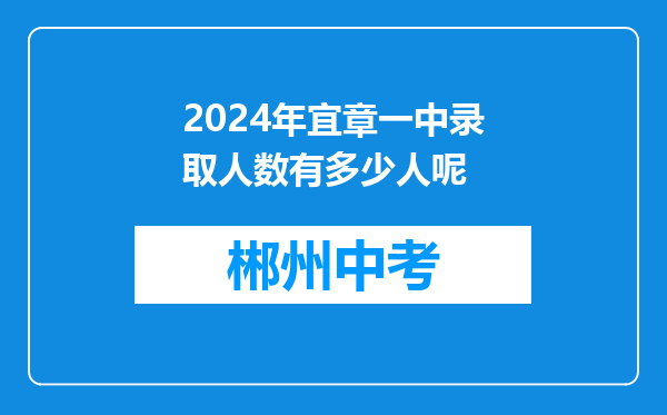 2024年宜章一中录取人数有多少人呢