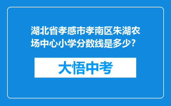 湖北省孝感市孝南区朱湖农场中心小学分数线是多少？