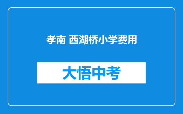 孝南 西湖桥小学费用