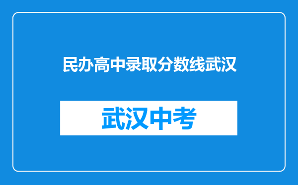 民办高中录取分数线武汉
