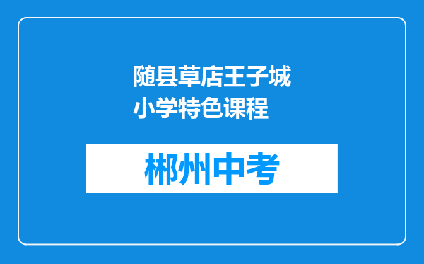 随县草店王子城小学特色课程