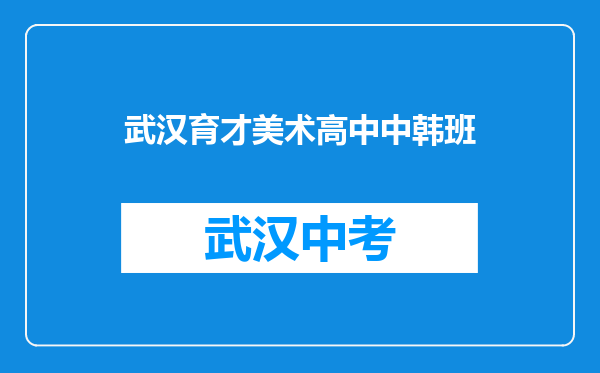 武汉育才美术高中中韩班