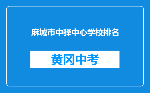麻城市中驿中心学校排名