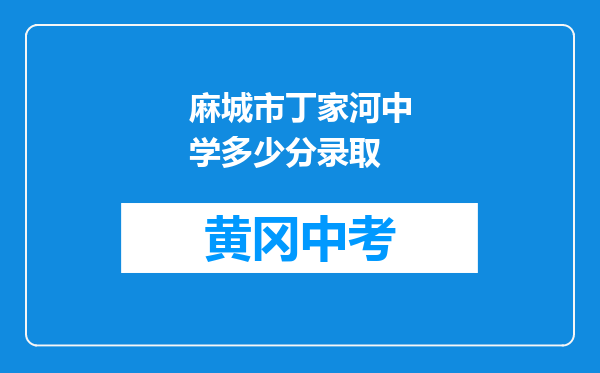 麻城市丁家河中学多少分录取