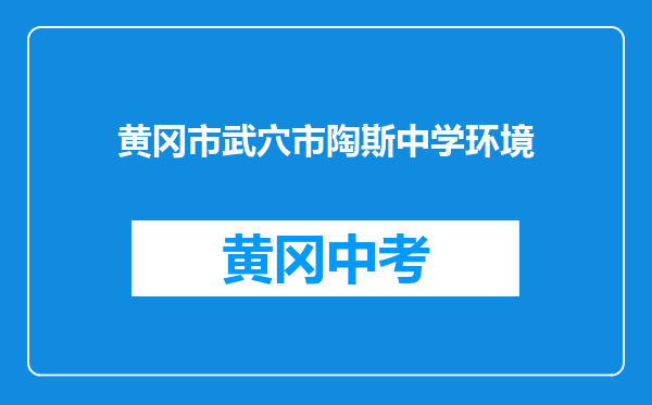 黄冈市武穴市陶斯中学环境